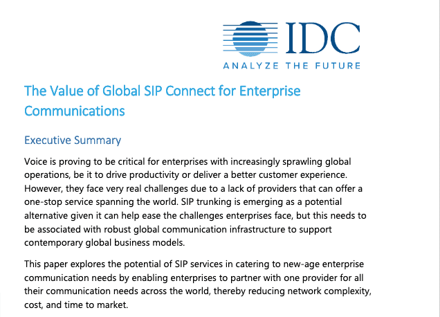 The value of Global SIP Connect for enterprise communications